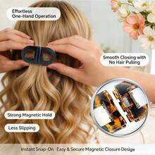 Invisible Magnetic Clips, Ultra Strong Hold For Fine, Thin & Slippery Hair, No-Slip Seamless Design For Ponytail, Bun, Quick Updos - trái cam - Xem 8