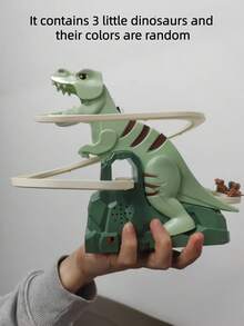 1 件儿童男孩女孩新款时尚恐龙机器人旋转自动爬楼梯/组装角色扮演音乐灯光早教互动智力趣味电动滑梯/蜿蜒轨道模型冒险游乐园趣味玩具车，适合亲子互动和生日礼物（包含 3 个迷你恐龙） - 恐龍滑滑梯 - 查看 4