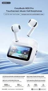 REMAX Touch Control Music & Call Earbuds CozyBuds W20 Pro - White - View 2