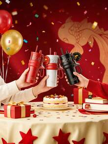 1pc 316 Stainless Steel Insulated Tumbler - Premium Gift Set | Double Wall Insulation, Wide Mouth Design, Non-Slip Straw Lid | Noise Dampening Pad | Ideal Tumbler For Coffee, Tea And Water - Multicolor - View 10