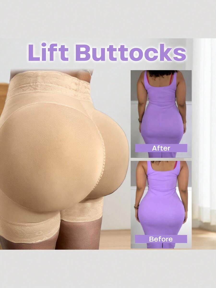 Tummy Control Shapewear High Shorts For Women High Waist Butt Lifting Panties Body Shaper Compression Faja Colombianas - 杏色 - 查看 1