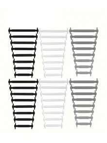 16pcs/Set No-Tie Elastic Shoelaces - Heavy-Duty Stretchable Laces For Sneakers, Boots, Sneakers - All-Season, Easy On/Off, & (For, Casual Wear) - Simple, Comfortable, And Fashionable Elastic Laces - Multicolor - View 9