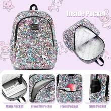 Official Tokidoki Unicorno Backpack With Keychain For Women Men, Cartoon Large Capacity Travel Laptop Book Bag Casual Daypack Shoulder Bag - 粉色 - 查看 3