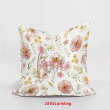 1件/4件装兔子、胡萝卜和花卉图案抱枕套，现代涤纶平纹印花，45厘米*45厘米，家居装饰沙发靠垫套，复活节 - 彩色 - 查看 9