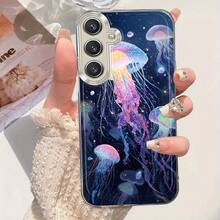 Hermosa funda de teléfono de medusa para Samsung Galaxy A02 A03S A04 A05S A06 A13 A14 A15 A16 5G A21S A22 A23 A24 A25 A26 A32 A34 A35 A36 A50 A52 A53 A54 A55 A56 A73 S21 Ultra S22 Plus S23+ S24 FE S48 Funda de teléfono de TPU transparente a prueba de golpes de cobertura completa, simple, a prueba de golpes, suave y creativa - Multicolor - Ver 6