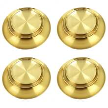 Wiederverwendbare Speiseteller aus gebürstetem Metall, Edelstahlteller, langlebige Metallteller für Picknick, Grill, Steak (Gold), 12 Stück-2585 - Gold - Übersicht 1