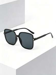 1pc Girl's Square Large Frame Stylish Gradient Glasses With Tinted Matte Finish, Perfect For Everyday Wear - Multicolor - View 5