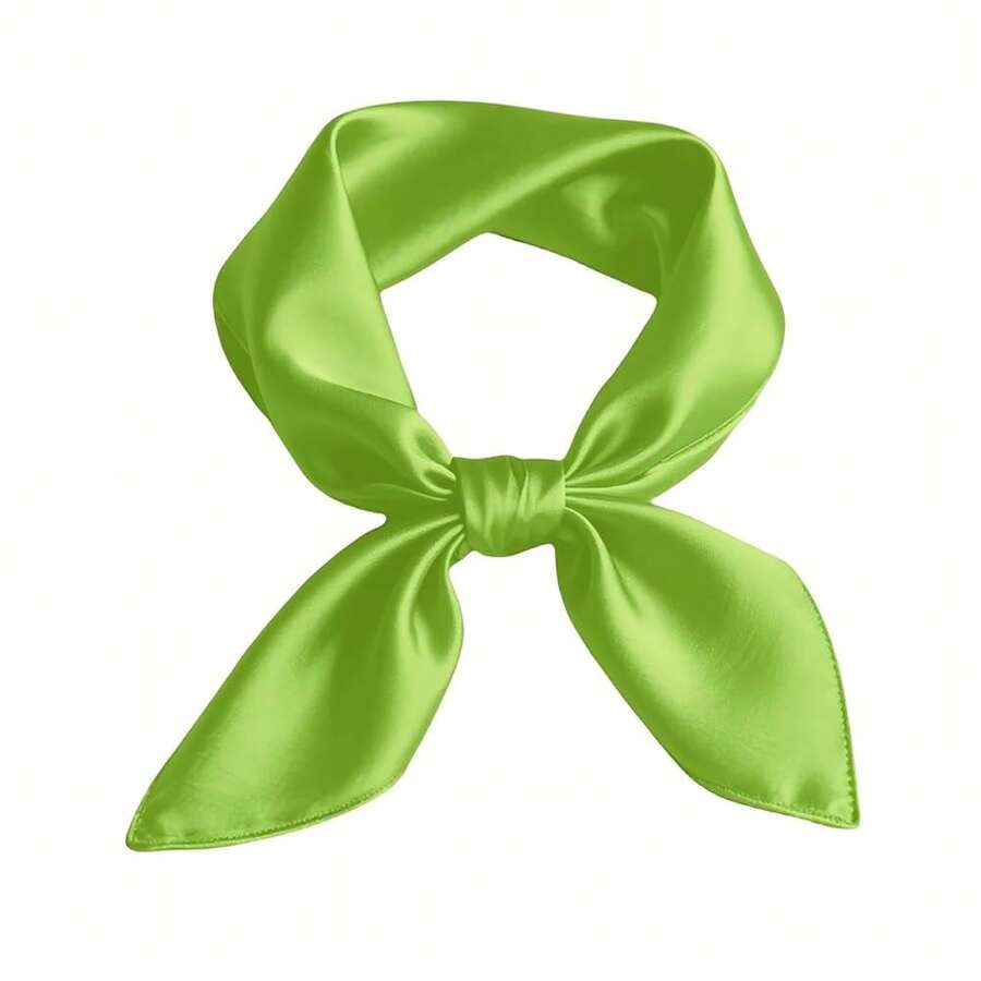 Lilike Silk Feeling Square Neck Scarf 28\ X 28\ Ascot For Women Men Retro Cosplay Halloween Accessory,28inchx28inch,Green - 綠色的 - 查看 1
