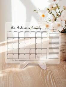 1 Piece Customized Plan Calendar Acrylic Ornament Can Write Mini Family Plan Table Ornament, Acrylic Plan Table Can Customize Title Text Ornament, Suitable For School Gifts, Holiday Gifts, Teacher's Day Gifts, Gifts For Sons, Daughters, Fathers, Mothers, Classmates, Teachers, And Good Friends - Multicolor - View 5
