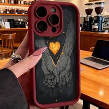 Funda de teléfono de moda, compatible con varios modelos de ,  y , diseño de corazón en manos para fundas de ,  y , funda protectora para teléfono, regalo de pareja para novio o novia, presente de vacaciones, este es un regalo popular para amigos o socios, adecuado para ocasiones de negocios. Duradera, resistente a las manchas y a las huellas dactilares, esta nueva funda para teléfono de hombres y mujeres es un gran regalo. - Blanco - Ver 4