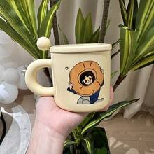 2パックのカップルウォーターカップ、OKパターンのかわいいセラミックマグ、GAFUき、ミルクカップとコーヒーカップのセット、ホリデーギフト、新年のギフト、バレンタインデーのギフトにとてもに適しています。 - OK,マグカップのペア(カップルセット) - チェックする 3