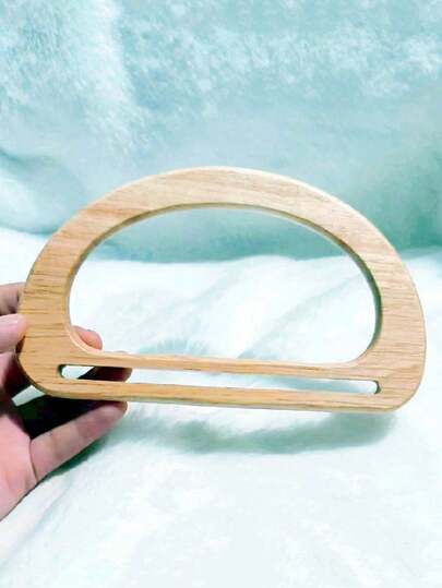 1pc Handmade Wooden Handle Accessory For Bags And Luggage