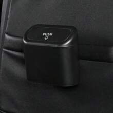1Pc Waterproof &Leakproof Mini Car Trash Can With Lid, With 60 Garbage Bags, Convenient And Hygienic Car Accessory, Car Door Hanging Storage Organizer,Car Storage Box, Car Organizer, Car Side Door Hanging Storage Box - Black - View 9