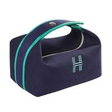 XGTBolso de Maquillaje Portátil de Gran Capacidad de Lona Impermeable con Asa para ajes Al Aire Lie Azul - Azul - Ver 6