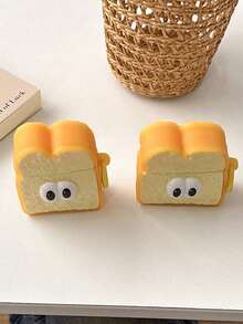 1个吐司面包造型+3D眼睛耳机保护套，兼容苹果1/2/3/Pro/4代/Pro2 - 黃色 - 查看 2