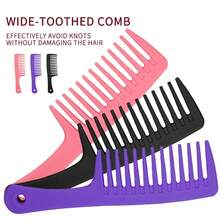 Thickened Large Tooth Comb Wide Tooth Comb High Quality Large Blade Comb Curling Hair Special Long Hair Wave Massage Comb Plastic Shampoo Comb - Multicolor - View 1