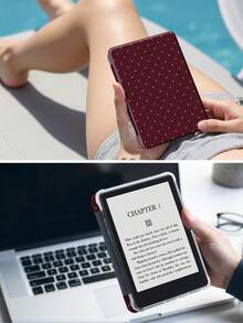 Burgundy Polka Dot Tablet Protective Case, Suitable Compatible With Ipad 9.7/10.2/10.5/10.9/12.9/Pro 11 (10th Gen), Galaxy Tab S6 Lite 10.4 Inch, Kindle Paperwhite 12th Gen (2024), Kindle 11th Gen (2022), Soft Shock-Proof Protection, Smart Stand/Auto Wake/Sleep Function, Christmas Gift - Multicolor - View 9