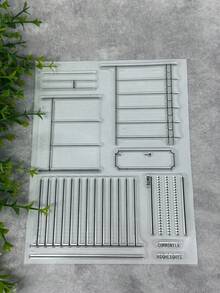 1 Transparent Rubber Stamp Retro Rubber Transparent Card Common Frames Making Stamp DIY Scrapbook Photo Magazine Album Decoration Stamp - Black - View 1