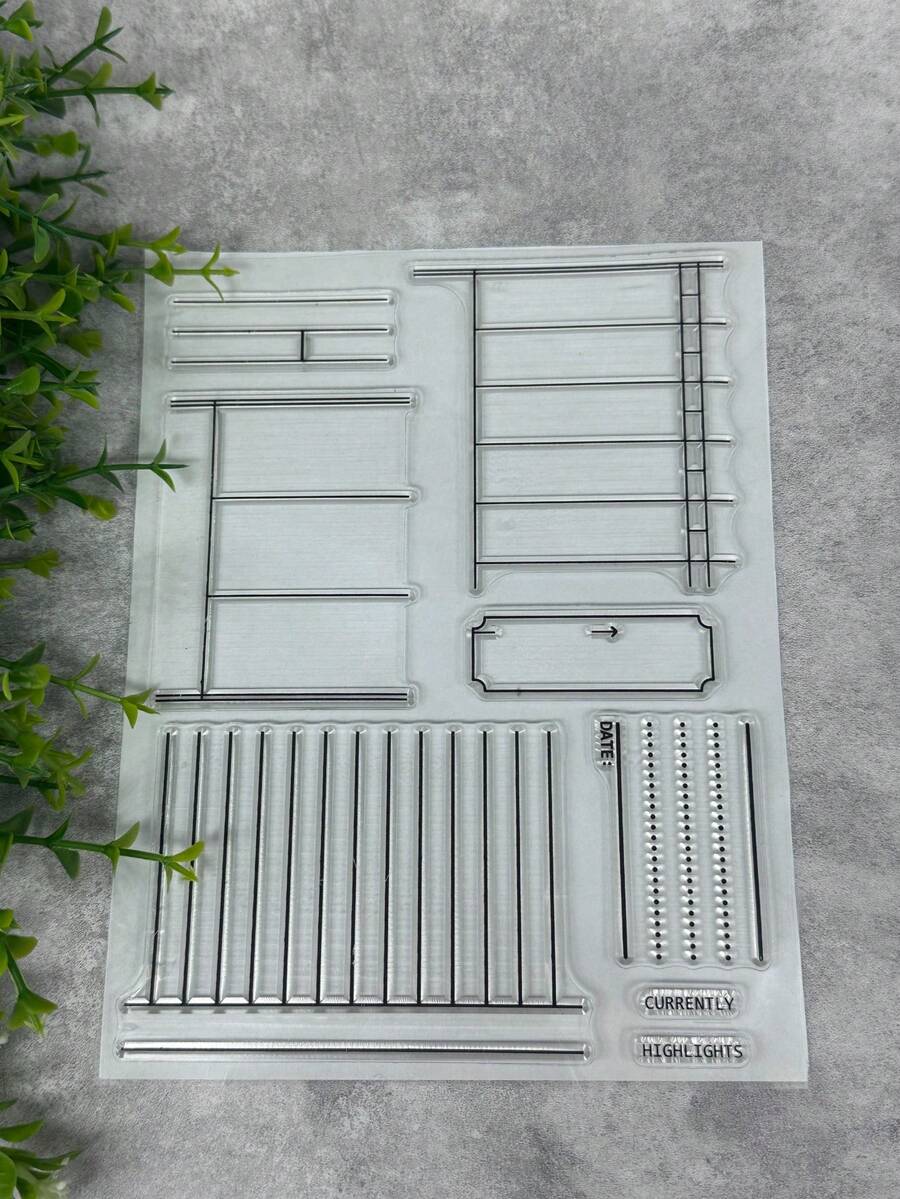 1 Transparent Rubber Stamp Retro Rubber Transparent Card Common Frames Making Stamp DIY Scrapbook Photo Magazine Album Decoration Stamp - Black - View 1