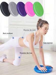 1个平衡垫瑜伽按摩垫半圆形初学者瑜伽球按摩球踝关节训练器（气泵颜色随机） - 彩色 - 查看 1