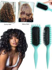 Hair brushes-EU+UK 2026 Curling Hair Brush, With Bristles And Special Design - Reduces Pulling And Separation, Creates Curly Hairstyles For Both Men And Women, An Essential Hair Styling Tool For Salon, Beauty, Travel, Back To School And Vacation - Multicolor - View 12
