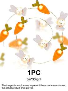 Easter LED Copper Wire Lights, Rabbit Decorative Lights, Carrot Lights, Copper Wire Lights, Easter String Lights. - Multicolor - View 10