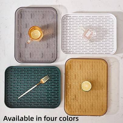 4 Colors Available! Double-Layer Draining Tray With Filter Plate, Kitchen Storage For Fruits Dishes Vegetables
