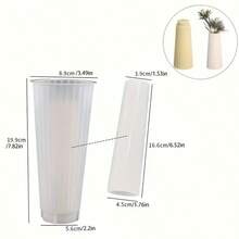 Large Size Striped Vase Silicone Mold, Suitable For Resin Casting, Gypsum, Cement, Handmade Gifts And Desktop Decor - White - View 12