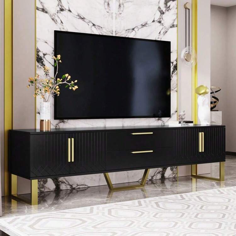 Television Stands & Entertainment Centers - Màu đen + MDF + 60-69 inch-1 - Xem 5