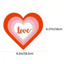 Valentines Day Decorations Set Of 4, Wooden 2D Heart Sign, Tiered Tray Decor For Home Holiday Party - Burgundy - View 7