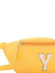 1pc DIY Girls Letter Print Crossbody Bag, Cute Shoulder Bag, Messenger Bag, Fanny Pack, Suitable For Daily Use, Outdoor, Travel, Hiking, Portable, Ideal Gift For Girls