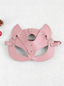 1pc Sexy Lingerie Accessory Fox Mask, Couples Roleplay Blindfold, Stage Performance Prop, Alternative Toy - Black - View 1