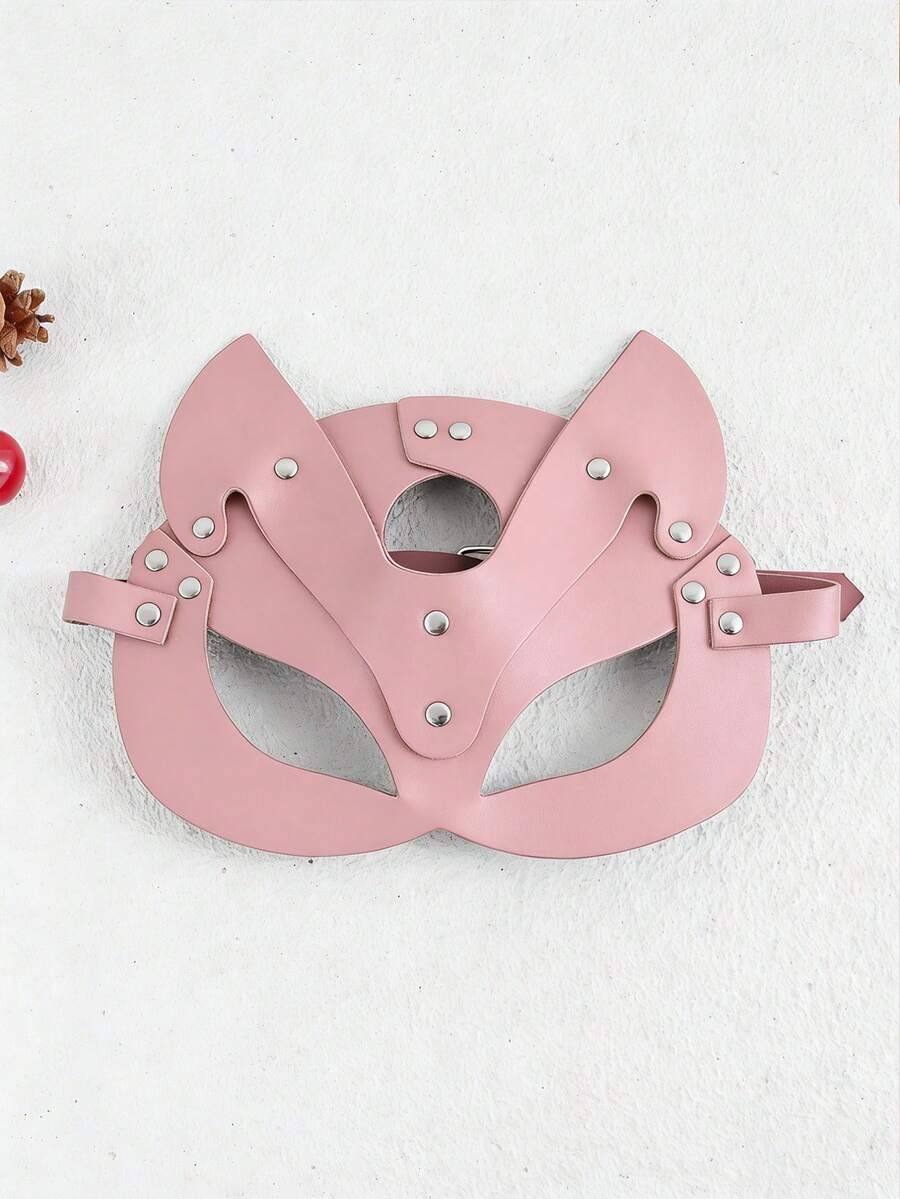 1pc Sexy Lingerie Accessory Fox Mask, Couples Roleplay Blindfold, Stage Performance Prop, Alternative Toy - Black - View 1