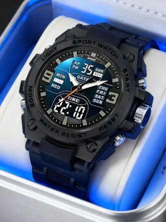 1pc Multifunctional Round Digital Sports Watch, Suitable For Daily Wear, Great Gift Option