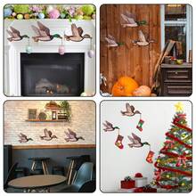 3件套木制野鸭狩猎主题墙饰，复古农舍风格，鸭子尺寸比普通鸭子大（12英寸/11英寸/9英寸），适合玄关、婴儿房、客厅装饰，乡村风格，乔迁派对猎人礼物套装 - 彩色 - 查看 9