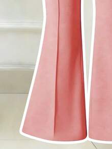 Toddler Girls' Cartoon Print Round Neck Short Sleeve Top And Flare Pants Set - White - View 5