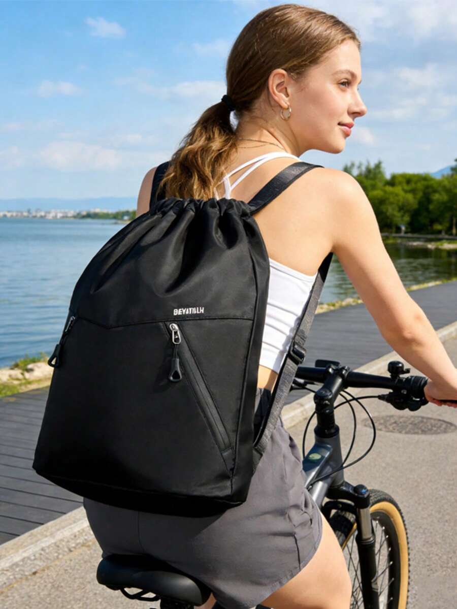 SEYATULLH 适合通勤和户外活动的背包，旅行包，行李袋，旅行袋，过夜包，大容量耐用旅行收纳包，邮轮必备，度假必备，男女旅行必备，假日必备，旅行必备 - 黑色 - 查看 1