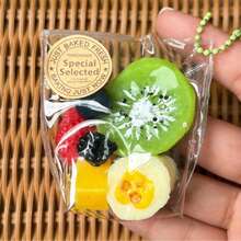 1个可挤压减压逼真蓝莓迷你水果袋，柔软Q弹草莓猕猴桃挤压娃娃，生日/圣诞礼物，收藏饰品，钥匙扣 - 彩色 - 查看 14