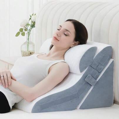 Set Of 3 Wedge Pillows For Sleep, Featuring A 20-In-1 Adjustable Design, With A Width Of 58.42 Cm.