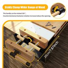 SanBouSi Portable Hard Wood Workbench,Desktop Woodworking Vise-Hard Wood Work Bench With G-Shape Fixing Clips And 4 Limit Blocks - Gỗ - Xem 6
