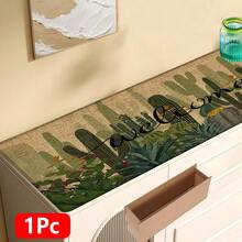 1 szt. Wystrój domu, lniany dywanik kuchenny z nadrukiem w kaktusy, dywanik, mata, mata łazienkowa, wycieraczka, prostokąt drukowany w 3D, odpowiedni do salonu, sypialni, przedpokoju, łazienki, pralni - dywan poliestrowy, wystrój domu do wewnątrz i na zewnątrz - Wielokolorowe - Zobacz 12