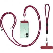 Cordón para teléfono móvil, correa ajustable para el cuello y parche para teléfono, cordón cruzado Universal multifuncional para la mayoría de los teléfonos inteligentes (vino),37423780 - Naranja Coral - Ver 1