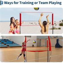 Volleyball Net System 8x11 Feet, Height Adjustable (6.5–8 Feet), Portable And Robust Net Set With Carrying Bag, Quick Setup For Outdoor And Indoor Training - Lưới bóng chuyền cao thấp 8*11 - Xem 5