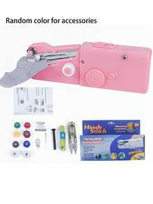 1 Set Portable Handheld Sewing Machine Kit, Includes 36pcs Sewing Threads & Accessories, Electric Or Manual Sewing. (Video With Detailed Instructions Included.) Travel DIY Sewing Machine, Suitable For Clothing And Travel, Includes Random Color Accessories, Handheld Sewing Stapler, Mini Simple Sewing Machine, Suitable For Beginners And Travel Use, Includes Mini Tailor Sewing And Embroidery Tools. - Multicolor - View 16