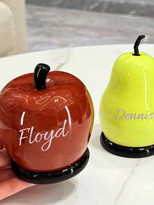 1pc New Apple & Pear Toothpick Holder, Customizable Logo & Text, High-Quality Cotton Swab Storage Box, Cute & Creative Toothpick Dispenser - Multicolor - View 5