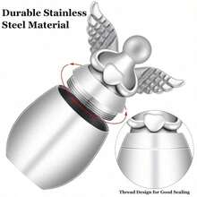 Mini Angel Memorial Urn For Loved Ones And Pets - Silver - View 5