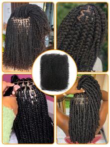 1PCS Afro Kinky Curly Bulk Human Hair Extension #4 Dark Brown 10-16 Inches Human Hair Bulk Bundle Boho Twist Braiding Extension For Women Daily & Holiday Use - S1B - Xem 8