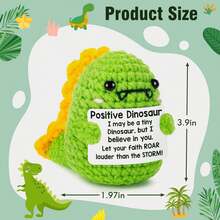 1件迷你励志圣诞恐龙礼物，手工钩织，可作为礼物送给男朋友、女朋友、同事，鼓励家人、生日、圣诞节礼物，也可用于交换礼物、圣诞节、秘密圣诞老人等场合。 - 彩色 - 查看 10