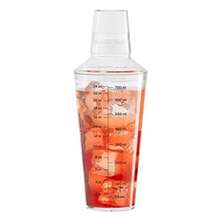 OGGI - Coctelera transparente de 24 onzas/ 700 ml construccion de plastico transparente duradero colador integrado mezclador ideal para bebidas en el hogar kit de camarero accesorios esenciales - Claro - Ver 1