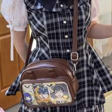 Ita Bag Ita Backpack With Insert Big Capacity Single Shoulder Bag Crossbody Bag Y2k Handbag Commuter Bag (Brown),Brown - Brown - View 4
